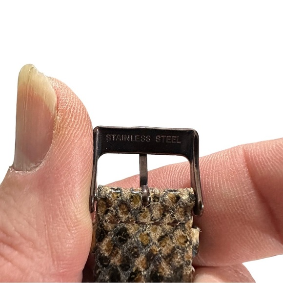 Anne Klein Brown Reptile Print Genuine Leather Watch 10/9837 New Battery - Picture 7 of 8